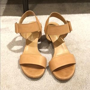 Stuart Weitzman Nude Block Sandals